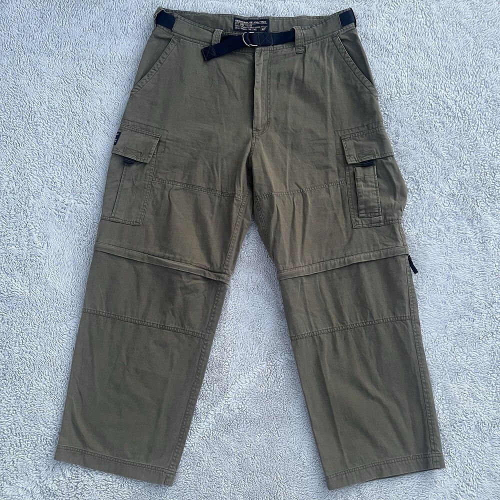 Abercrombie & Fitch Vintage Paratrooper Convertible Cargo Pant Baggy Green XL